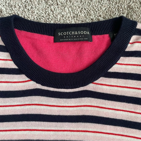 Scotch &Soda Cotton Wool Blend Striped knitted Sweater Pullover XXL BlackPink - Picture 4 of 16